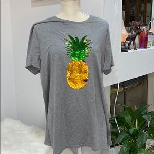 Sequin pineapple t-shirt